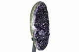 Sparkling Amethyst Geode With Metal Stand - Uruguay #368389-2